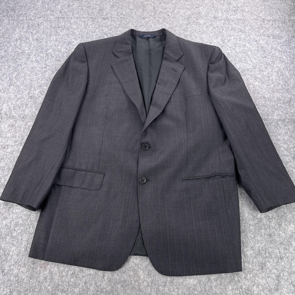 Brooks Brothers Blazer Mens 44R Gray Pinstripe Made in Italy Loro Piana